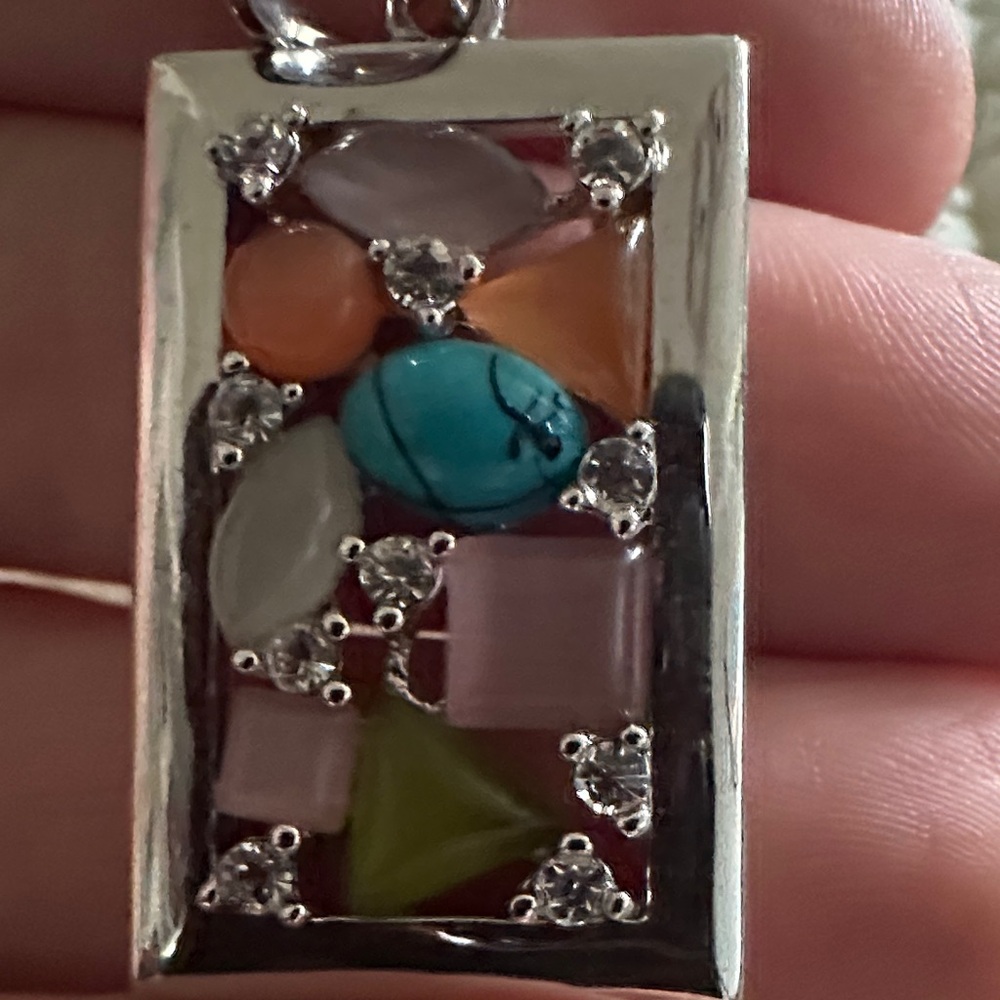 Lia Sophia Galileo Silver-Tone Slide Pendant with multicolored stones & crystals - Picture 10 of 10